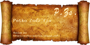 Petko Zsófia névjegykártya